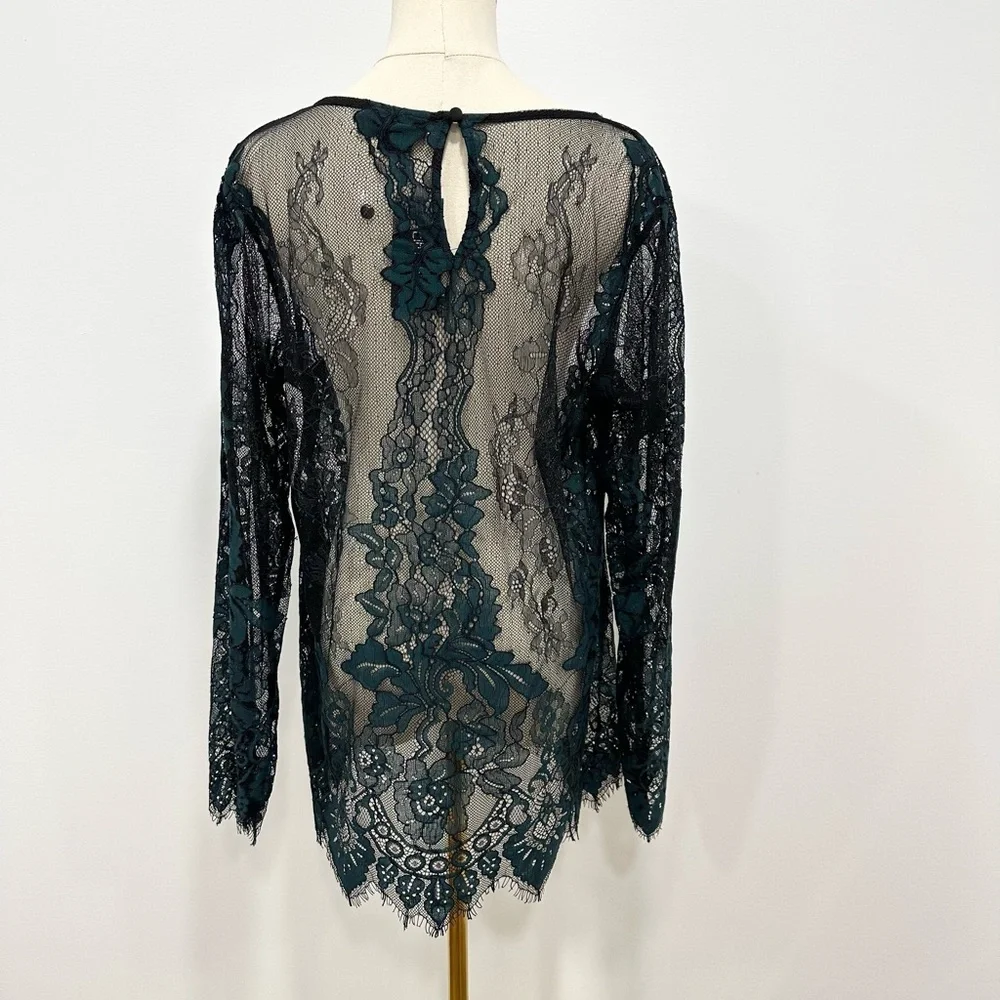 CITY CHIC Royal Lace Top emerald - Picture 10 of 12